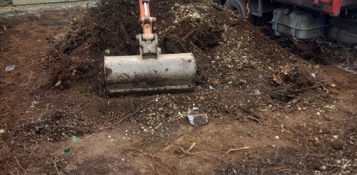 Start of a driveway extension