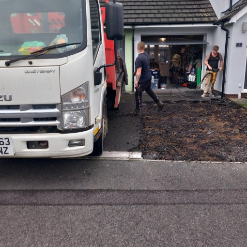Preparation for a new blocked pave driveway and drainage.